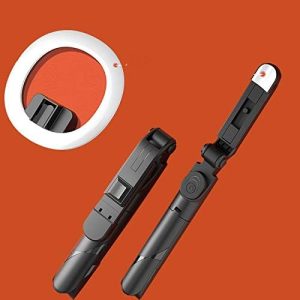 JIMEOG Selfie Stick Foldable Handheld Remote Shutter Tripod with LED Photography Light (Color : D)