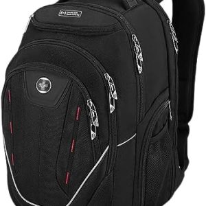 Swissdigital Design Terabyte TSA Laptop Backpack Men’s USB Charging Port Large Capacity Business Travel Backpack Black(J16BTFB-41)| With Apple Find My Network